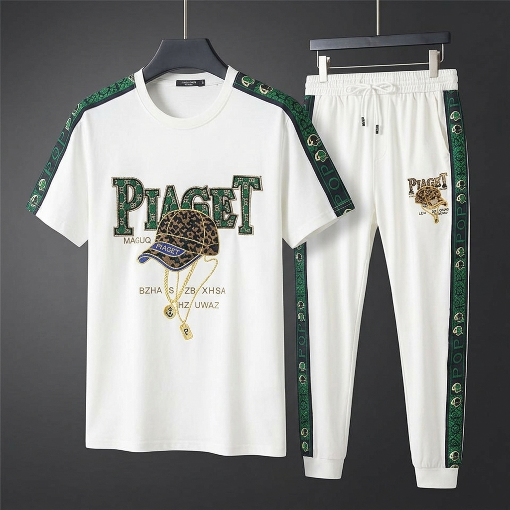 Premium White Polo T-Shirt Tracksuit Set for Men