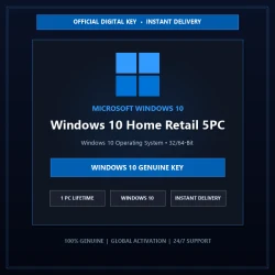 Microsoft Windows 10 Home Retail 5PC | Official Digital License