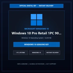 Microsoft Windows 10 Pro Retail 1PC 90% | Official Digital License